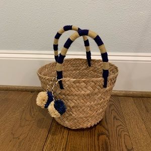 KAYU MINI ST TROPEZ POM POM STRAW TOTE